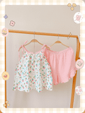  Bộ nữ 2 dây cổ yếm, quần short cotton muslin, có in hoạ tiết đáng yêu Innies - IN-23BONU014 - 8935334001251 