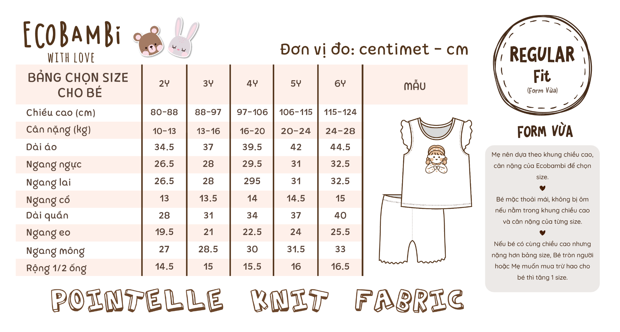  [PREMIUM] Bộ cánh tiên bé gái chất liệu thun Pointelle dệt hoa nổi cao cấp in họa tiết đáng yêu ECOBAMBI 