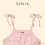  Đầm 2 dây cotton Hàn kiểu dệt Jacquard in hoa bé gái ECOBAMBI - 8935334000551 