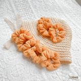 Scrunchies cotton in hoạ tiết - bản nhỏ 