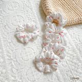  Scrunchies cotton in hoạ tiết - bản nhỏ 