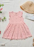  Đầm xoè Tay Cánh Tiên đáng yêu, kiểu dệt jacquard, chất liệu thun thông hơi cotton 100% in hoa tiết siêu dễ thương - Ecobambi 