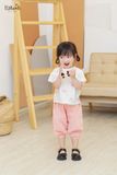  Bộ cotton Muslin Unisex TAY NGẮN, QUẦN LỬNG phong cách Hàn Quốc in hoạ tiết Gấu, Cọp, Thỏ cho bé - 8935334000582 