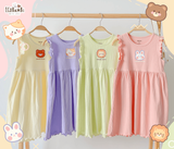  Đầm xoè cotton thun rib tay cánh tiên cho bé gái in họa tiết đáng yêu BB-23DAMBG012 - ECOBAMBI - 8935334001039 