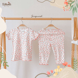 Bộ bé gái tay ngắn, quần lửng thun cotton jacquard in hoạ tiết hoa nhí dễ thương cho bé yêu BB-23BOBG026 - ECOBAMBI - 8935334001176 