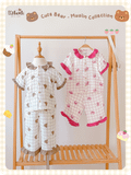  Pyjama muslin cổ lá sen phối bèo bé gái - BB-23BOBG029 - 8935334001206 