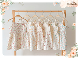  Đầm xoè 2 dây cotton muslin in hoạ tiết đáng yêu cho bé gái Ecobambi - BB-23DAMBG001 - 8935334000827 