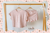 Bộ thun cotton TAY CÁNH DƠI - xẻ tà, quần short phong cách Hàn Quốc in hoa nhí dễ thương cho bé gái ECOBAMBI - BB-23BOBG003 