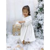  Đầm linen xẻ lưng V bé gái 