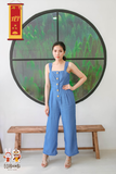  Jumpsuit dáng dài nữ tencel denim 