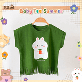  Áo thun croptop tua rua bé gái ECOBAMBI - 1008 - BB-23AOBG010 