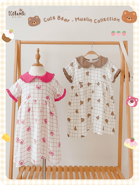  Đầm muslin cổ lá sen - BB-23DAMBG030 - 8935334001190 