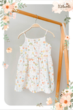  Đầm xoè 2 dây cotton muslin in hoạ tiết đáng yêu cho bé gái Ecobambi - BB-23DAMBG001 - 8935334000827 
