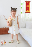  Đầm bé gái 2 dây cotton thêu 