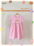  Đầm thun xốp phối muslin - BB-23DAMBG050 - 8935334001350 