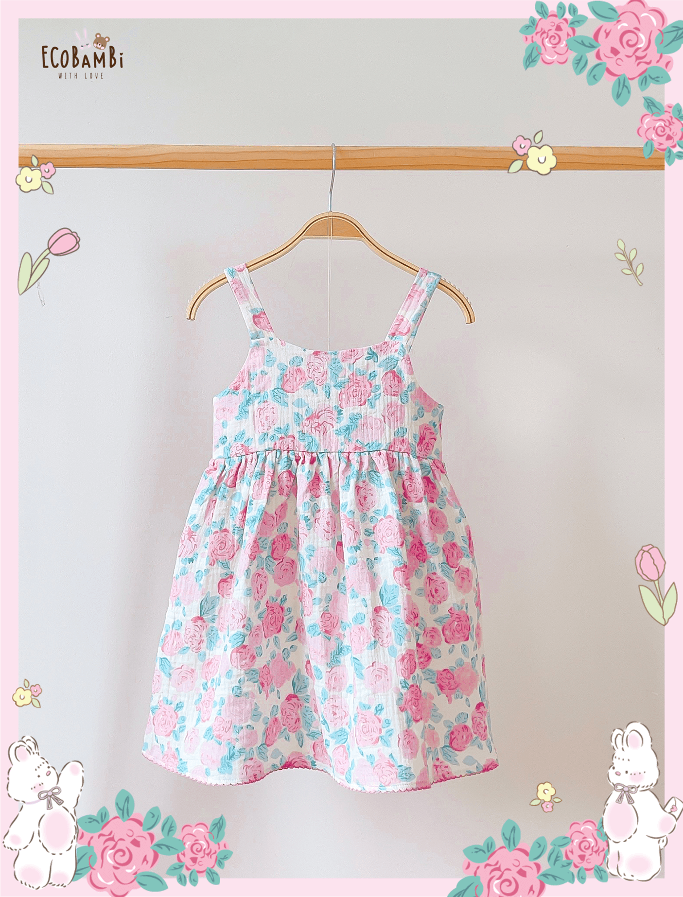  Đầm muslin dáng babydoll thắt nơ ở lưng bé gái - BB-23DAMBG035 - 8935334000988 