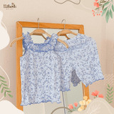  Bộ thun rib 2 dây viền bèo - quần lửng bé gái - BB-23BOBG044 - 8935334001275 