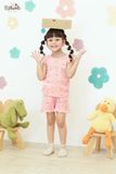  Bộ bé gái TAY CÁNH TIÊN thun thông hơi cotton Hàn Quốc, kiểu dệt jacquard in hoạ tiết dễ thương - 8935334000391 