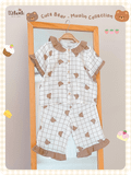  Pyjama muslin cổ lá sen phối bèo bé gái - BB-23BOBG029 - 8935334001206 