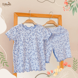  Bộ thun rib tay ngắn cổ bèo - quần lửng bé gái - BB-23BOBG031 - 8935334001282 