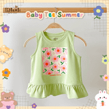  Áo thun croptop sát nách - bèo lai bé gái ECOBAMBI - BB-23AOBG008 - 8935334000995 