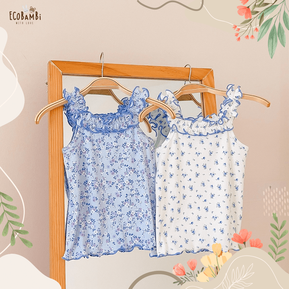  Áo thun 2 dây - viền bèo bé gái - BB-23AOBG044 8935334001244 