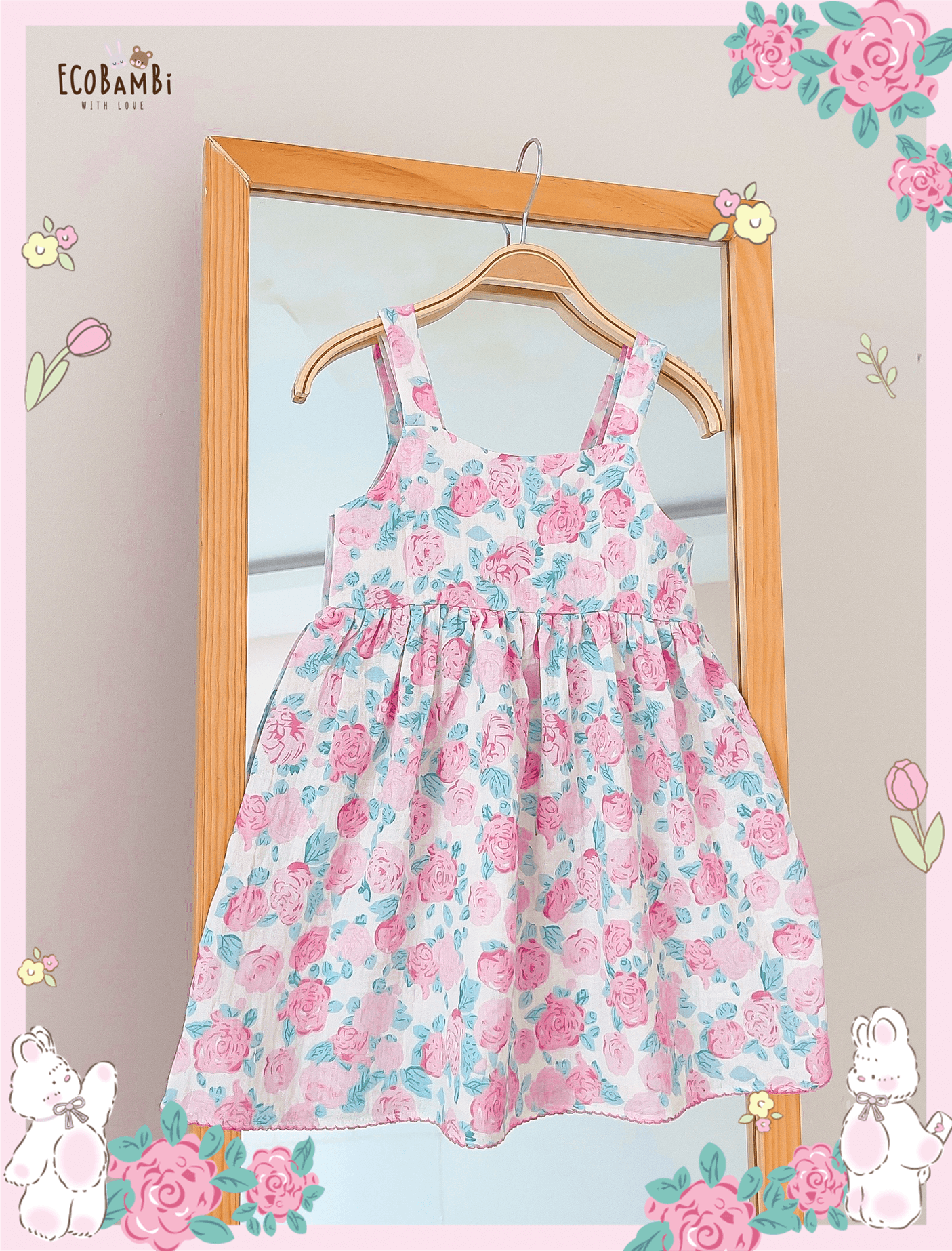  Đầm muslin dáng babydoll thắt nơ ở lưng bé gái - BB-23DAMBG035 - 8935334000988 