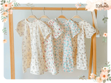  Đầm cotton muslin hoa cỏ mùa xuân dáng tay phồng - BB-23DAMBG002 - 8935334000148 