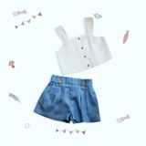  Quần shorts bé gái tencel denim 