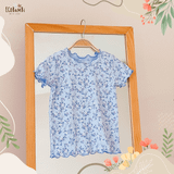  Áo thun tay ngắn - cổ bèo bé gái họa tiết hoa nhí - BB-23AOBG031 - 8935334001220 