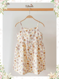  Đầm xoè 2 dây cotton muslin in hoạ tiết đáng yêu cho bé gái Ecobambi - BB-23DAMBG001 - 8935334000827 