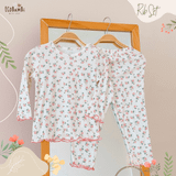  Bộ tay dài thun rib in hoa bé gái ECOBAMBI - BB-23BOBG027 - 8935334001183 