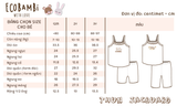  Bộ thun thông hơi 2 dây QUẦN NGẮN phong cách Hàn Quốc kiểu dệt jacquard in hoạ tiết Ecobambi 
