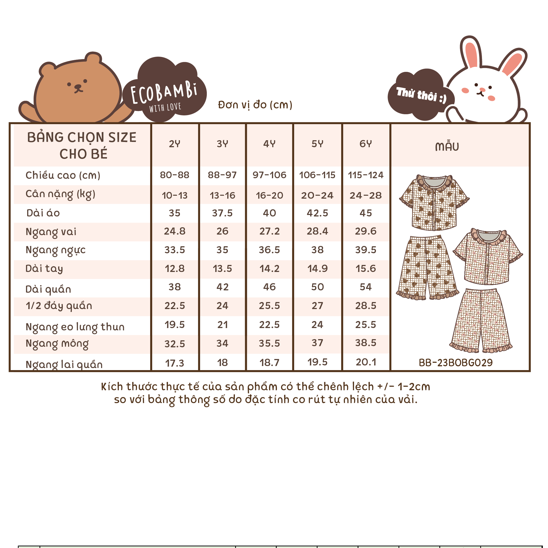  Pyjama muslin cổ lá sen phối bèo bé gái - BB-23BOBG029 - 8935334001206 