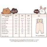  Jumpsuit linen caro phối bèo bé gái đính gấu BB-23JUMPBG056 - 8935334001343 