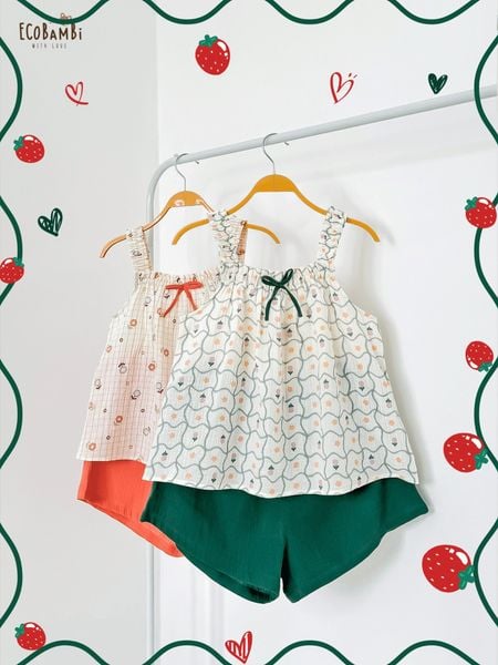  Bộ muslin 2 dây dún vai NỮ Innies - IN-24BONU003 - 8935334001459 
