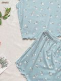  Bộ thun gân lạnh cotton TAY CÁNH TIÊN cho nữ 