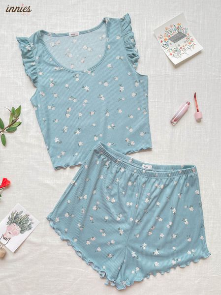  Bộ thun gân lạnh cotton TAY CÁNH TIÊN cho nữ 