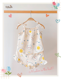  Bộ 2 dây CỔ YẾM, quần short cotton muslin in hoạ tiết đáng yêu cho bé gái Ecobambi - BB-23BOBG006 - 8935334000957 