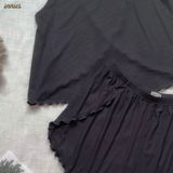  Bộ mặc nhà thun gân lạnh cotton sát nách, có xẻ lưng quyến rũ cho nữ - 8935334000711 