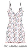  Đầm nữ 2 dây in hoa nhí nhún ngực chất vải thun cotton co giãn và đàn hồi tốt - Innies - 8935334000773 
