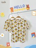  Bộ thun tay ngắn - quần lỡ in họa tiết bé trai ECOBAMBI - BB-24BOBT004 