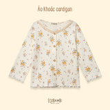  Áo khoác Cardigan thun gân cotton bé gái tay dài ECOBAMBI 