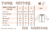  Áo khoác Cardigan thun gân cotton bé gái tay dài ECOBAMBI 