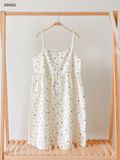  Đầm 2 dây cotton muslin, nút cài giữa, dáng xoè đáng yêu mặc nhà cho nữ Innies - IN-23DAMNU002 - 8935334000919 