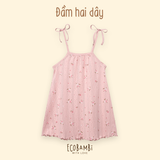  Đầm 2 dây cotton Hàn kiểu dệt Jacquard in hoa bé gái ECOBAMBI - 8935334000551 