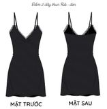  Đầm ngủ Freesize 2 dây quyến rũ phối ren, vải thun gân cotton lạnh dành cho nữ - 8935334000766 