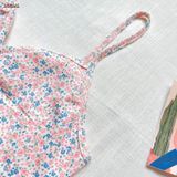  Đầm nữ 2 dây in hoa nhí nhún ngực chất vải thun cotton co giãn và đàn hồi tốt - Innies - 8935334000773 