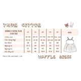  Đầm thun waffle Hàn bé gái ECOBAMBI - Mẫu hai dây, hoa nhí 