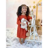  Đầm linen xẻ lưng V bé gái 